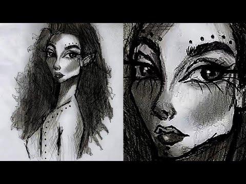 drawing a girl without Guideline / Sketch 💙 with a pen