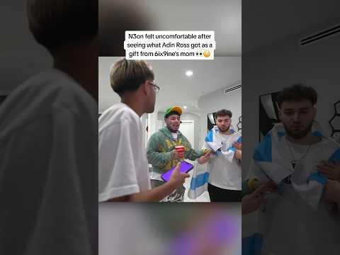 N3on felt uncomfortable after seeing what Adin Ross got as a gift from 6ix9ine's mom 👀😳