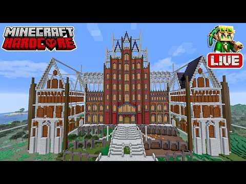 Building the Front of My Giant Haunted Manor in My 58,700 Day Hardcore Minecraft World