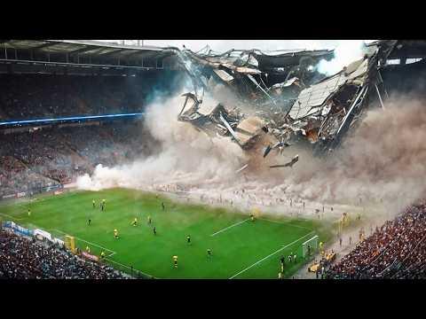 Dächer, die wie aus dem Nichts einstürzen