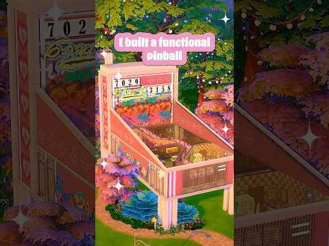 how to build a functional pinball machine home in the sims 4 #sims4 #gaming #cozygaming