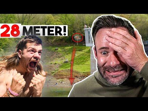 Das TUT schon beim ZUSEHEN WEH! 28m Sprünge in einen See | Otto reagiert auf Jan Schlappen