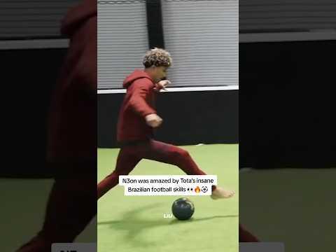 N3on was amazed by Tota’s insane Brazilian football skills 👀🔥⚽️ #n3on #tota