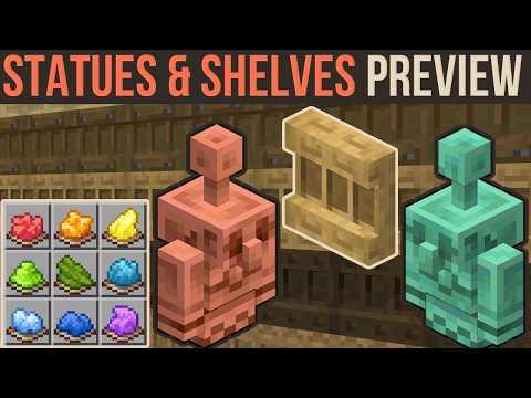 Golem Statues, Shelfs & New Dyes | Minecraft Preview