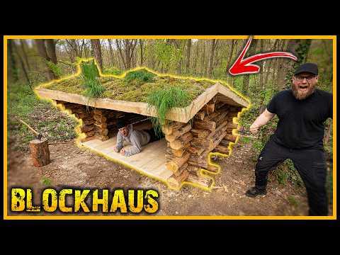 BLOCKHÜTTE IM WALD BAUEN – Das schönste Shelter, was wir je gebaut haben🪓🌲[Part 3]  ⁨@Naturensoehne⁩