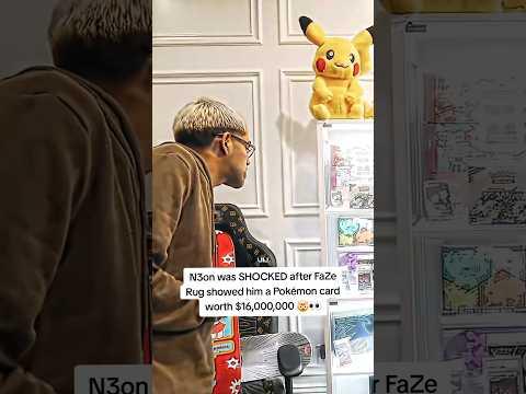 N3on was SHOCKED after FaZe Rug showed him a Pokémon card worth $16,000,000 🤯👀