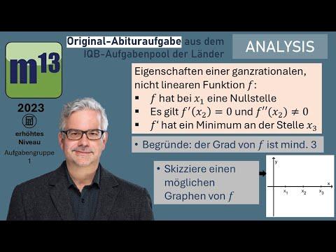 Abitur-Aufgabe: 2023 - ANALYSIS - OHimi - erhöhtes Niveau - Aufgabengruppe 1
