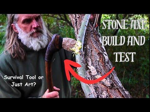 The Stone Axe-Survival Tool or Art? #survival #bushcraft #flintknapping #woodworking #stoneage #diy
