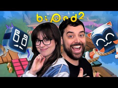 Testing our coordination with new cute/cozy puzzle game (Biped 2)