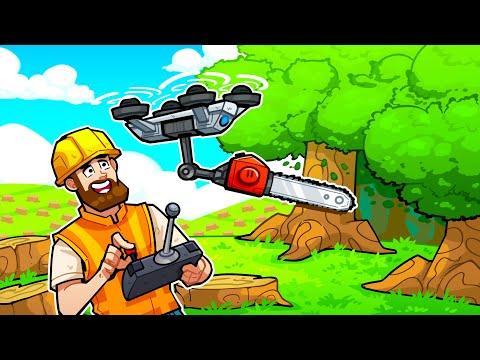 Automating tree chopping with chainsaw wielding drones!