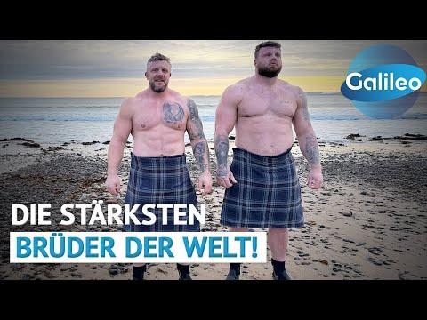 350 Kilogramm im Schottenrock: Das sind die stärksten Brüder der Welt! | Galileo