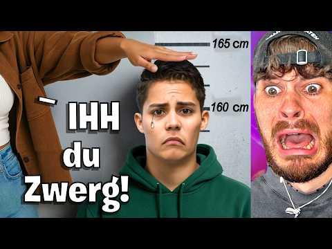Mädchen KORBT Junge wegen GRÖSSE