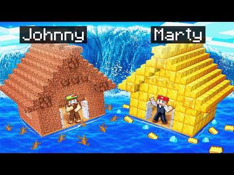 Minecraft TSUNAMI HOUSE BUILD CHALLENGE...