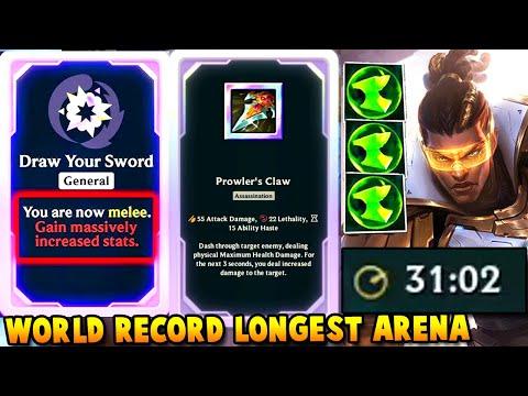 WORLD RECORD LONGEST ARENA GAME - Round 18 with many Stat Shard + Draw Your Sword Lucian