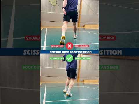 RIGHT and WRONG Scissorjump Foot Positioning #badminton #bulutangkis #badmintonlovers