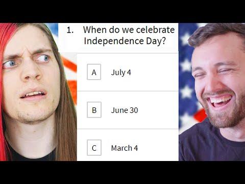 English guy takes American citizenship test vs American