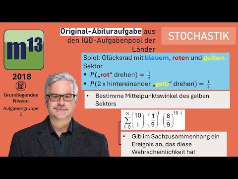 Abitur-Aufgabe: 2018 - STOCHASTIK - OHimi - grundlegendes Niveau - Aufgabengruppe 2
