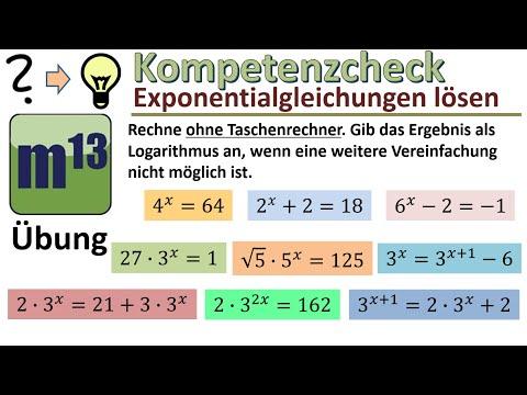 Exponentialgleichungen lösen - 9 Aufgaben für Deinen Kompetenz-Check