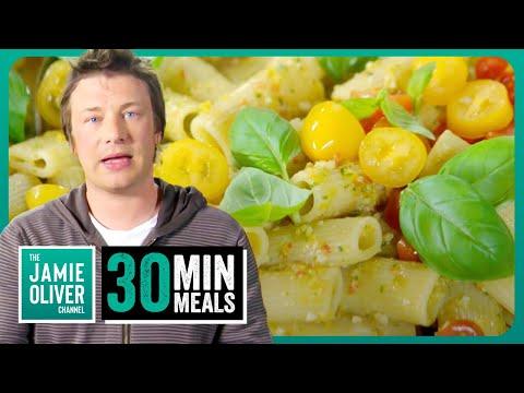 Pasta, Salad & Dessert In Under 30 Minutes With Jamie Oliver