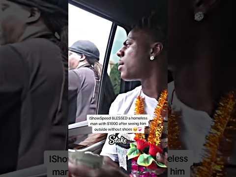 IShowSpeed BLESSED a homeless man with $1000 after seeing him outside without shoes 🥹❤️‍🩹