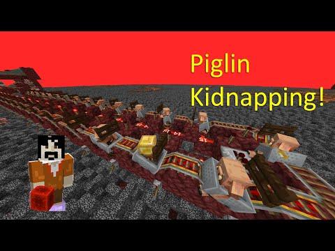 The Great Piglin Caper! Piglin kidnapping machine, Minecraft Survival Java 1.21