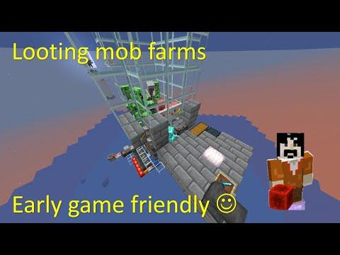 Fast looting universal mob farms in Minecraft, 25k/h drops, Java 1.13-1.21 (early game friendly)