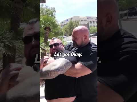 Brian Shaw Holds Eddie Hall Like A Baby