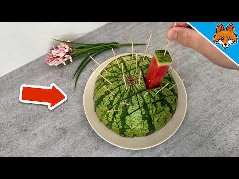 Die BESTE Art eine Wassermelone zu schneiden💥(MUSST du kennen)🤯