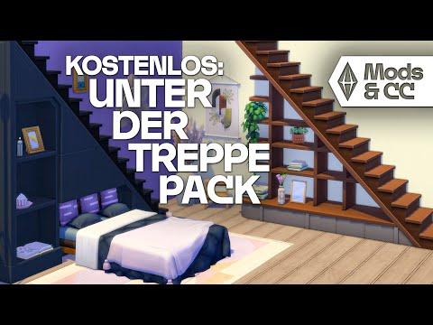 Modulare Einbauschränke unter der Treppe 😍 Die Sims 4 CC als kostenloser Download
