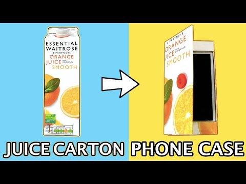 JUICE CARTON PHONE CASE DIY *How To Recycle a Juice Carton into a Phone Case | Life Hacks