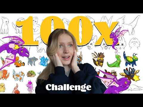 Ich habe 100 Drachen gezeichnet in 4 Tagen ... 100x Art Challenge