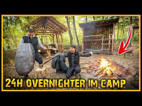 ÜBERNACHTEN und BAUEN im Waldcamp🌲 | 24h Bushcraft Overnighter | Naturensöhne