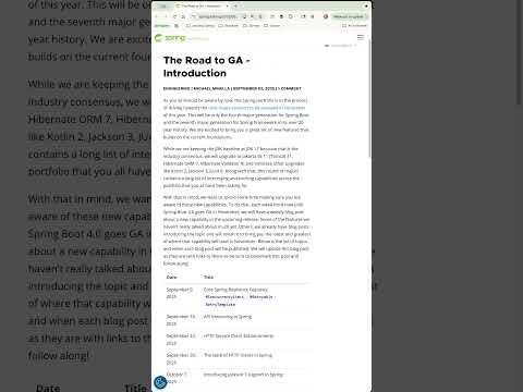 The Road to Spring Framework 7 & Spring Boot 4