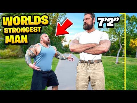 Worlds Strongest Man VS Worlds Tallest Bodybuilder | 7ft 2inch GIANT! Ft. Olivier Richters