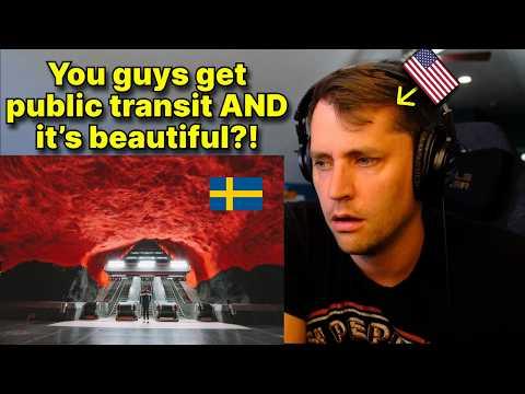 American reacts to The Gorgeous Swedish Subway Stations