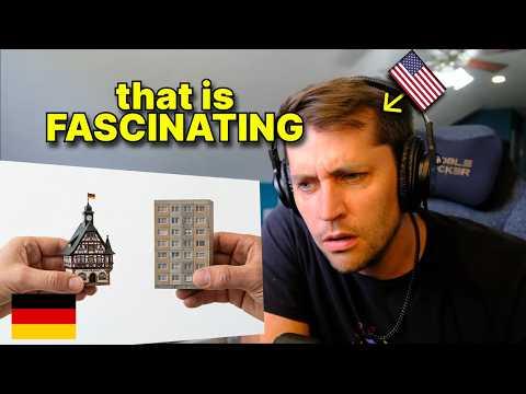 American reacts to "Buildings In Berlin Are Weird"
