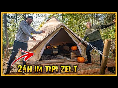 24H hartes Survival im TIPI TENT - Feelgood Content - Sauna, Ofen, Heiterkeit - Bushcraft Survival