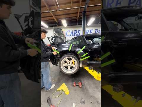 Porsche 911 getting Pandem rear widebody fenders today.