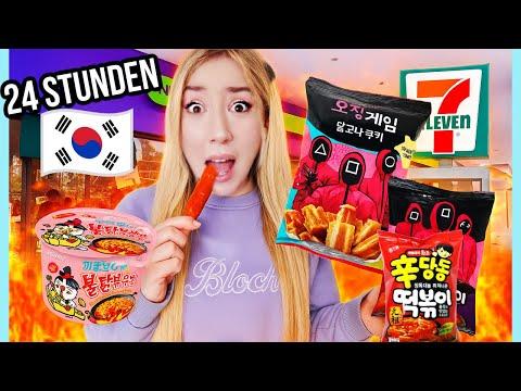 überlebe 1 TAG nur Scharfes KOREANISCHES ESSEN (nur TANKSTELLEN FOOD für 24 Stunden in SEOUL KOREA)