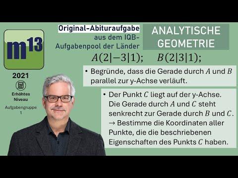 Abitur-Aufgabe: 2021 - ANALYTISCHE GEOMETRIE - OHimi - erhöhtes Niveau - Aufgabengruppe 1