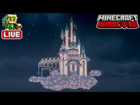 Building a Sheep Farm in a Cloud Castle in my 58,000 Day Hardcore Minecraft World