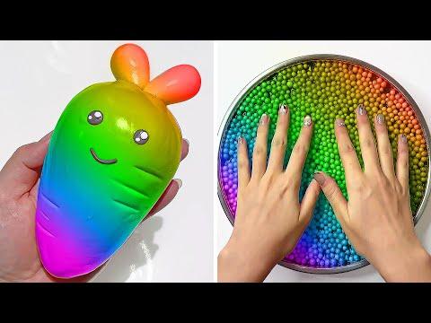 8 Hours Of Oddly Satisfying Rainbow Slime ASMR - Relaxing When Stressed Or Sleepy