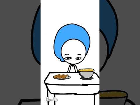 macaroni with the chicken strips 😫 #animation