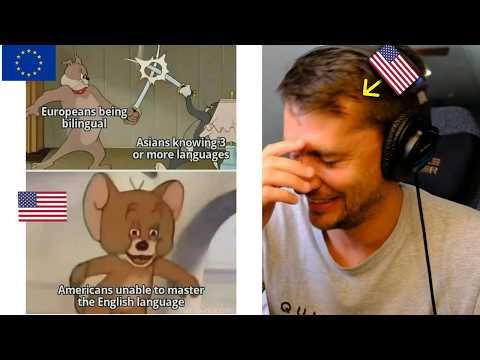 American reacts to USA vs Europe Memes