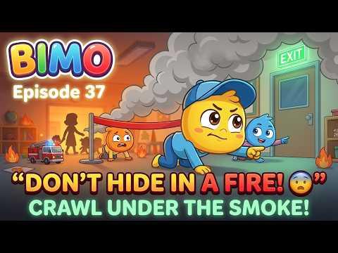 Cartoon BIMO: The Smoke Took Over the Classroom?! 🔥😨