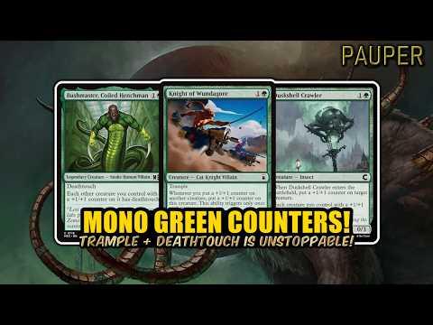 Mono Green Counters! Trample + Deathtouch Is Unstoppable! | Historic Pauper | MTG Arena