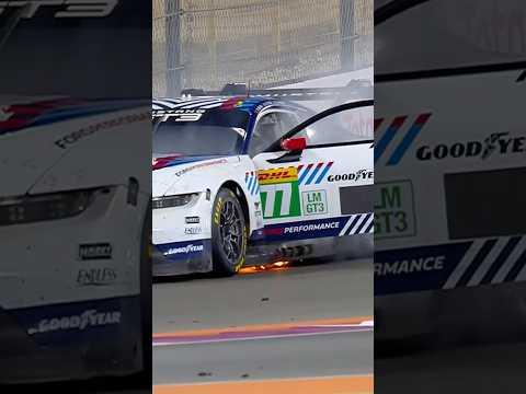 Mustang on fire with driver inside 😱