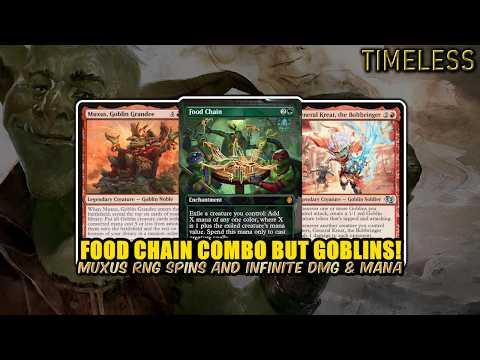 Food Chain Combo… But With GOBLINS?! Infinite Mana & Damage | Timeless BO3 | MTG Arena