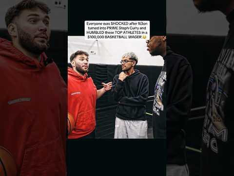N3on turned into Steph Curry during a $100K basketball wager against top athletes 😳👀