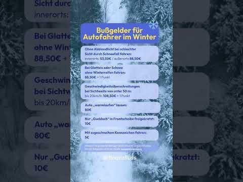 🚘 Achtung diese Bußgelder gelten für Autofahrer im Winter ❄️